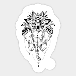 Zentangle Elephant Sticker